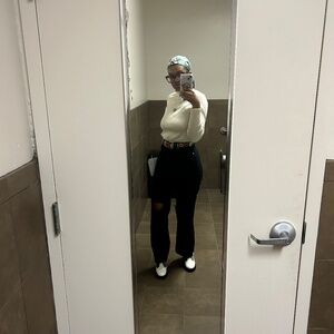 High waisted Flared botttom Black Denim Divided H&M jeans